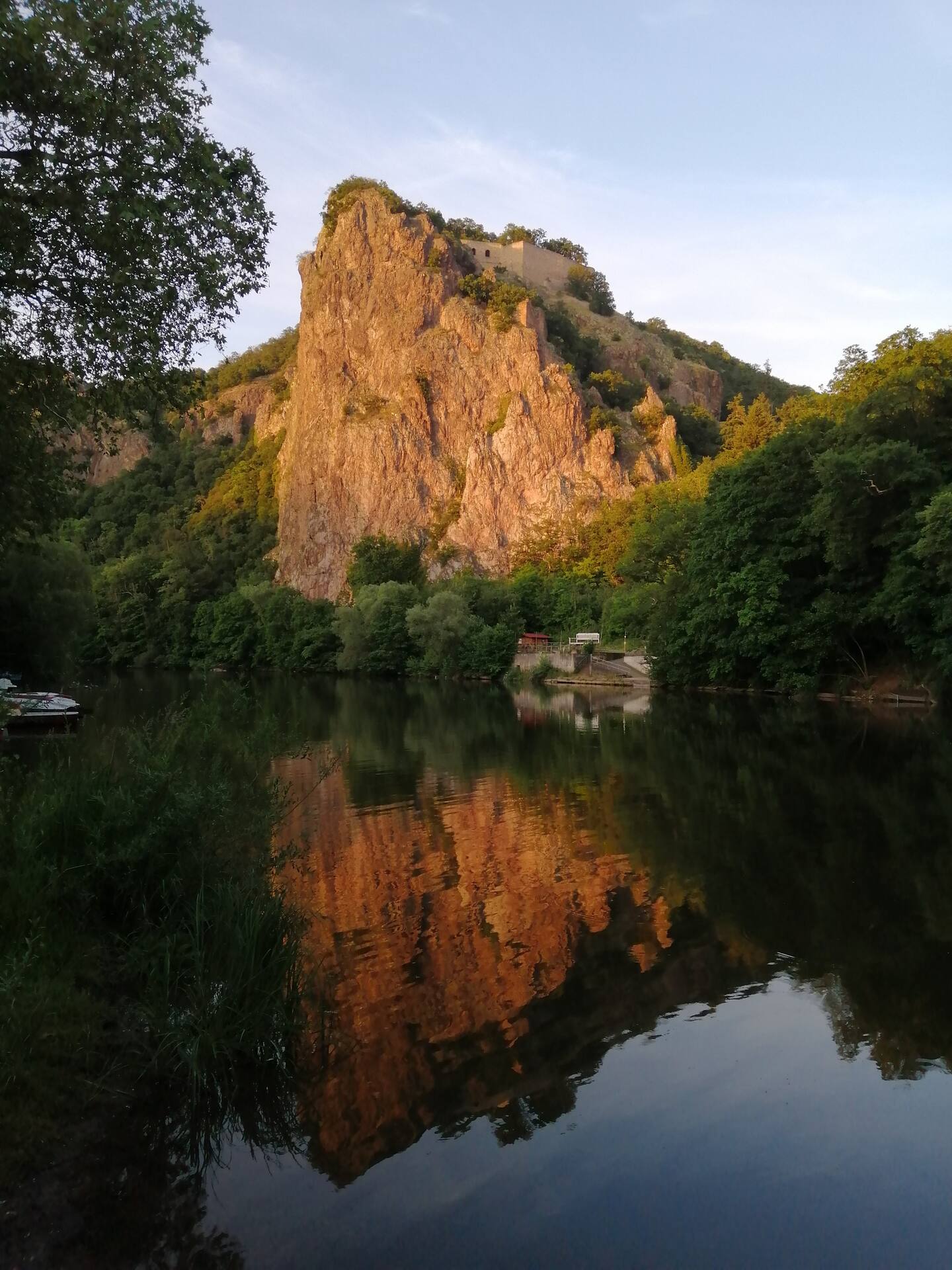 Rotenfels und Nahe im Abendlicht